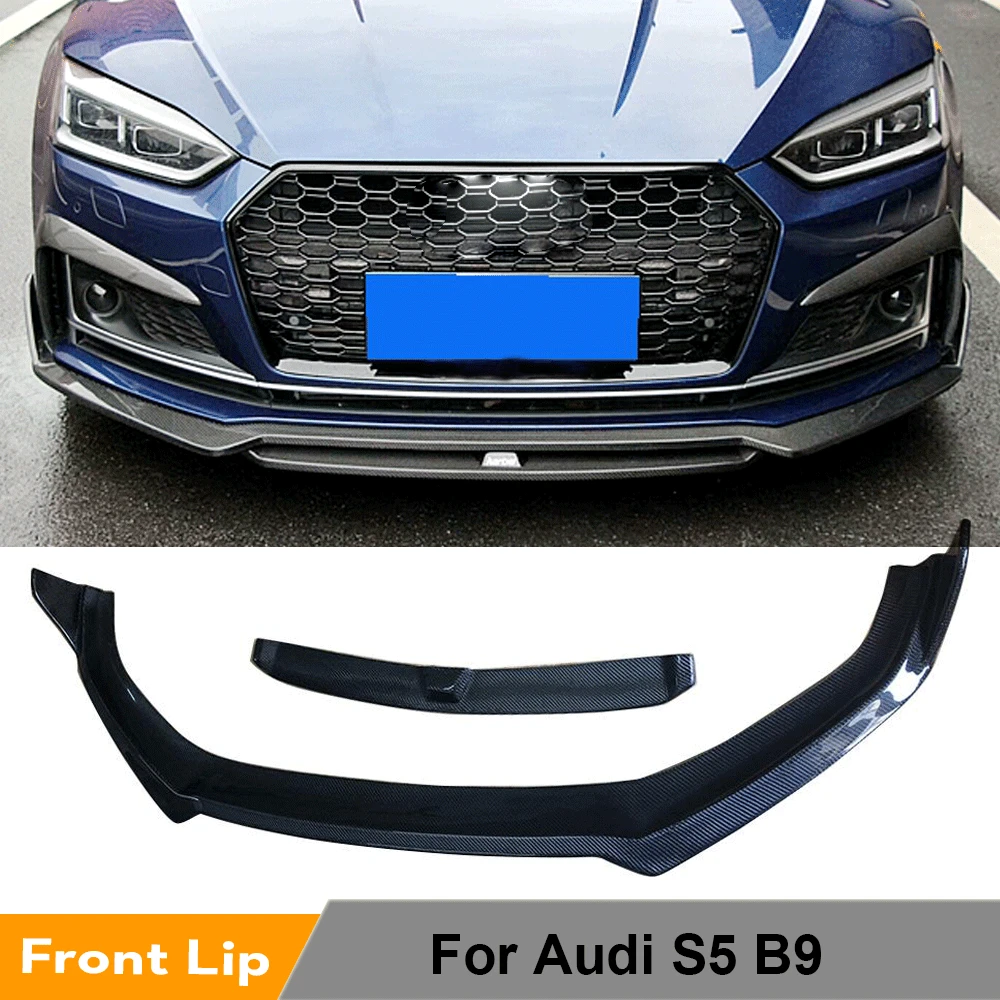 Передний бампер спойлер для Audi A5 Sline S5 B9 Sedan Coupe 2017 2019 передний разветвители губ из