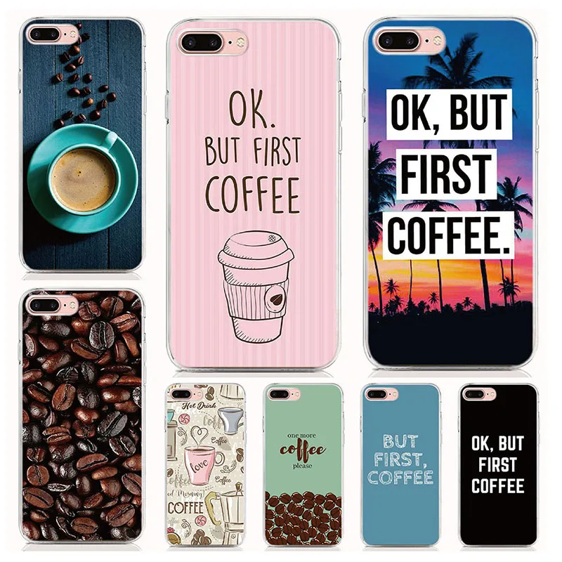 

For Wiko View 3 3pro 3Lite Y60 Jerry4 Case Soft Tpu Silicone Case Ok But First Coffee Back Cover Protective Phone Cases