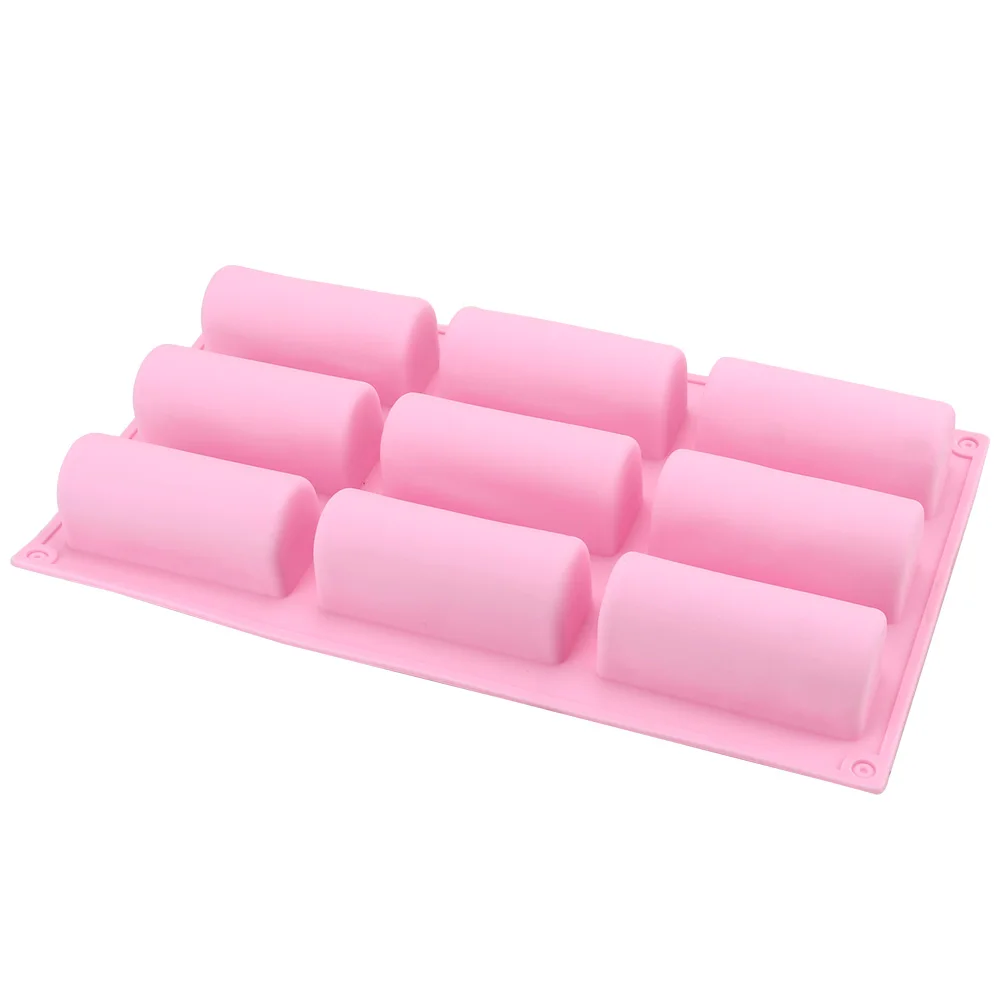 

Candy Chocolate Gumpaste Moulds 9 Hole DIY Fondant Mousse Cake Silicone Mold Semi-Cylindrical Strip Shape Cake Tray