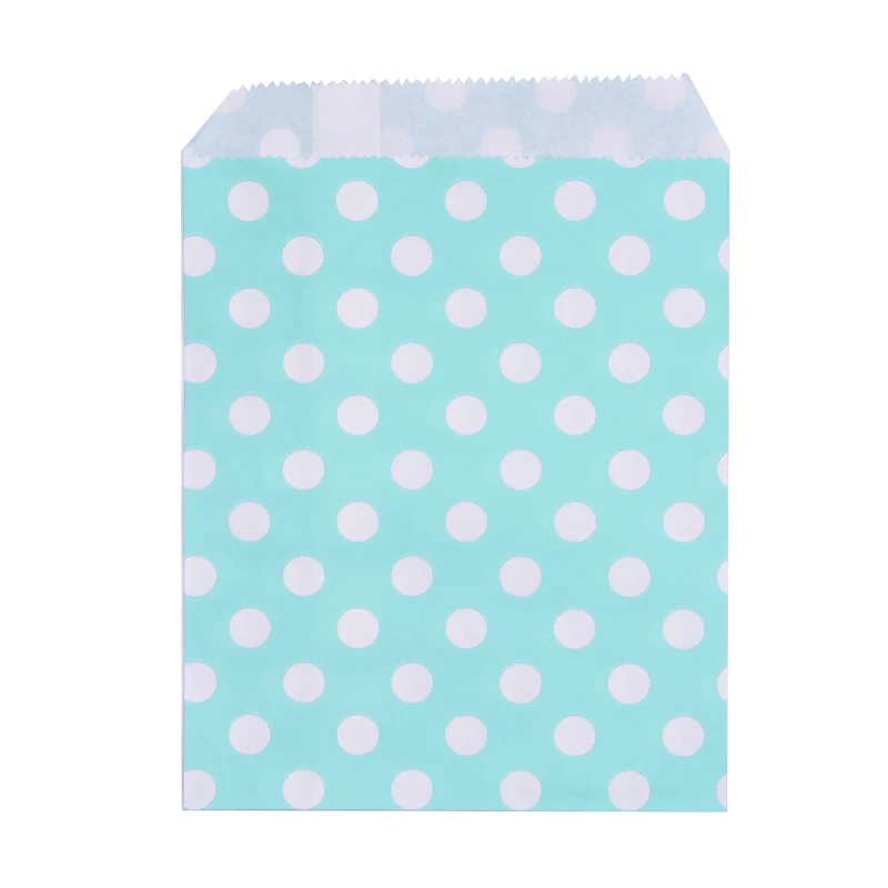 CB08 25/50pcs 18*13cm Kraft Paper Bags Wave Stripe Dot Gift Bag for Wedding Birthday Candy Snack Bag Festival Party Wrapping Supplies - Цвет: CB08