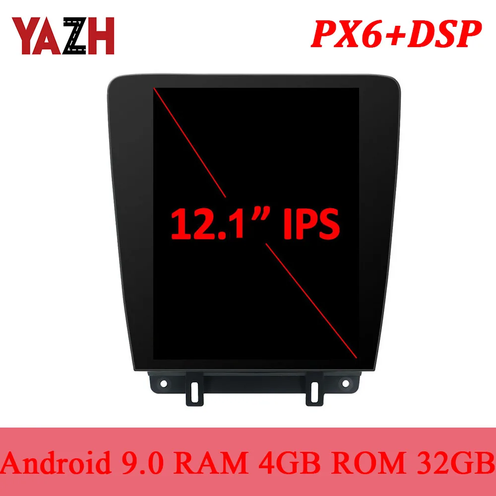 YAZH Android 9 0 Pie автомобильное стерео радио для Ford Mustang 2010 2011 2012 2013 2014 с 12 1 &quotIPS тесла