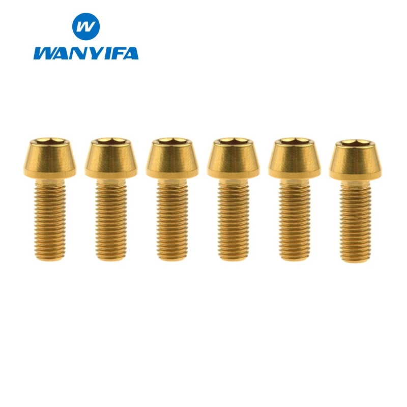 Wanyifa M5x15 16 18 20 мм Титан/Ti болты для выноса руля для конической головки MTB велосипедные винты фиксированные болты велосипедные части