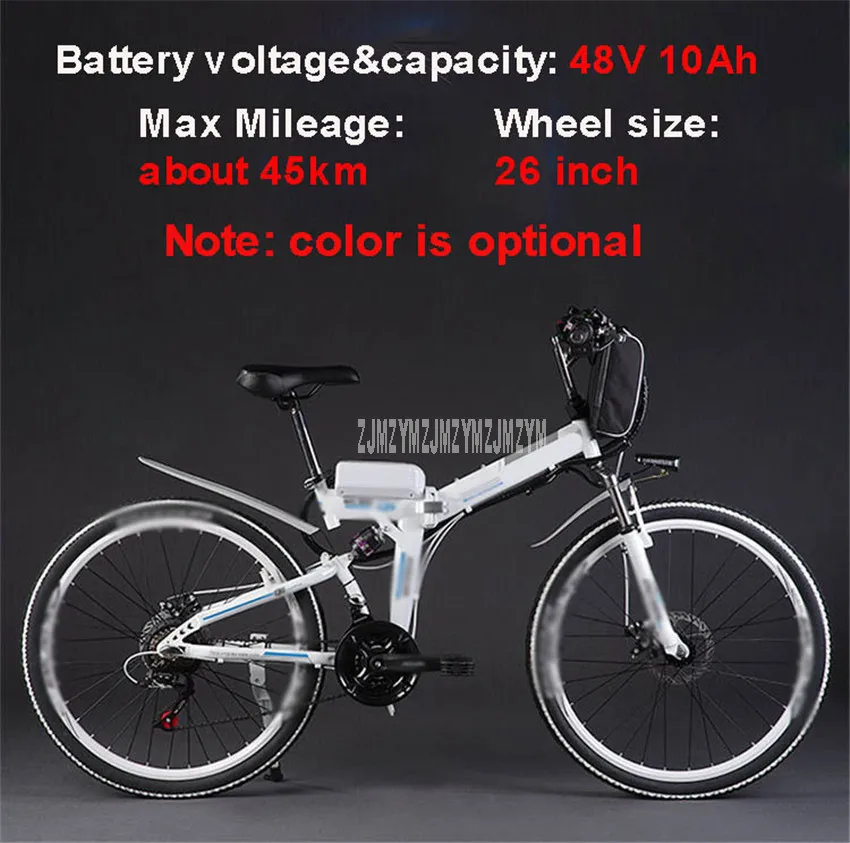 48V 10Ah 26inch Электрический велосипед, 24/26 дюймов, Горный/Дорожный/городской велосипед, складной, 350 Вт, 48 В, с батареей, электрический велосипед, Углеродистая стальная рама, E велосипед для взрослых - Цвет: 48V 10Ah 26inch