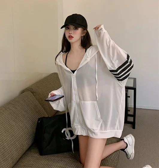 Тонкий солнцезащитный кардиган с капюшоном | Женская одежда