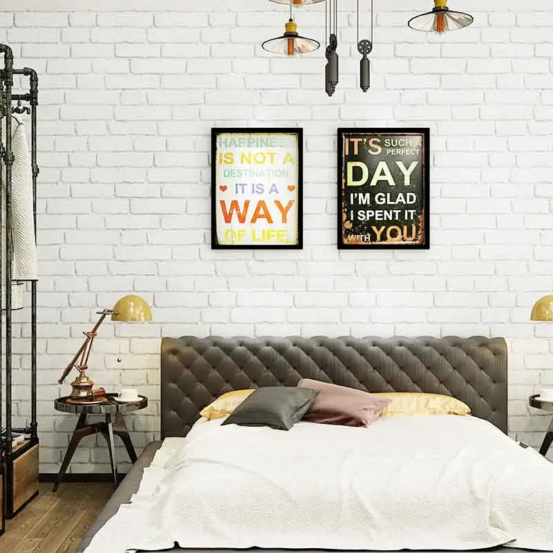 Белый кирпич узор 3D ПВХ обои культура гостиная магазин одежды отель