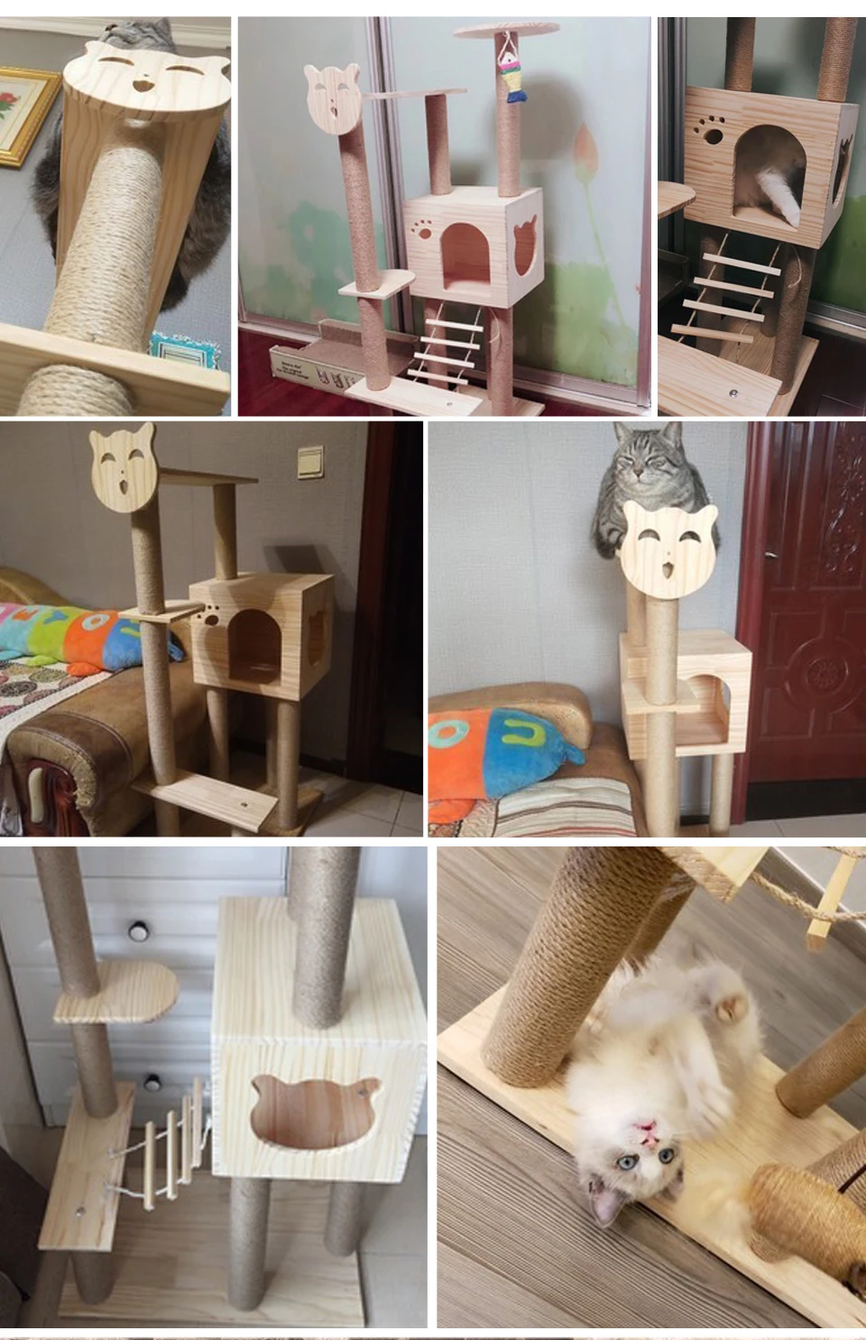 HEYPET кошка дерево башня мебель котенок игровой домик perches платформы лестницы кошачье дерево сизаль Когтеточка скалолазание рамка ПЭТ