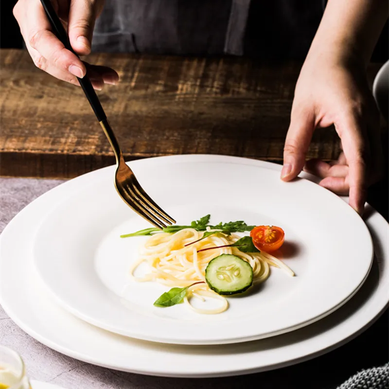 Керамические тарелки 7/8/9/10/11/12 дюйма белая классическая фарфоровая тарелка для
