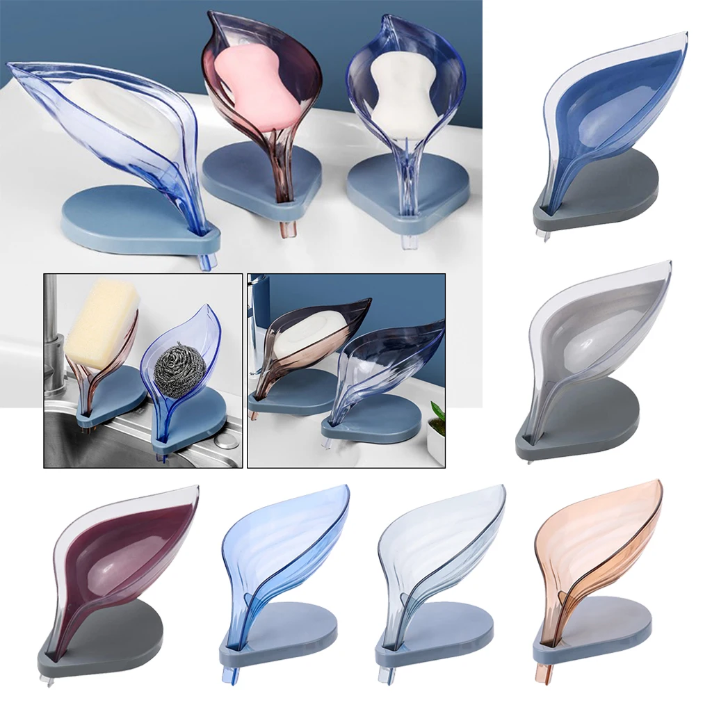 

Лист жидкого мыла или ополаскивателя для мыльница прозрачный Кухня принадлежности гаджеты присоска натуральных листьев Форма мыло чехол 6 ...