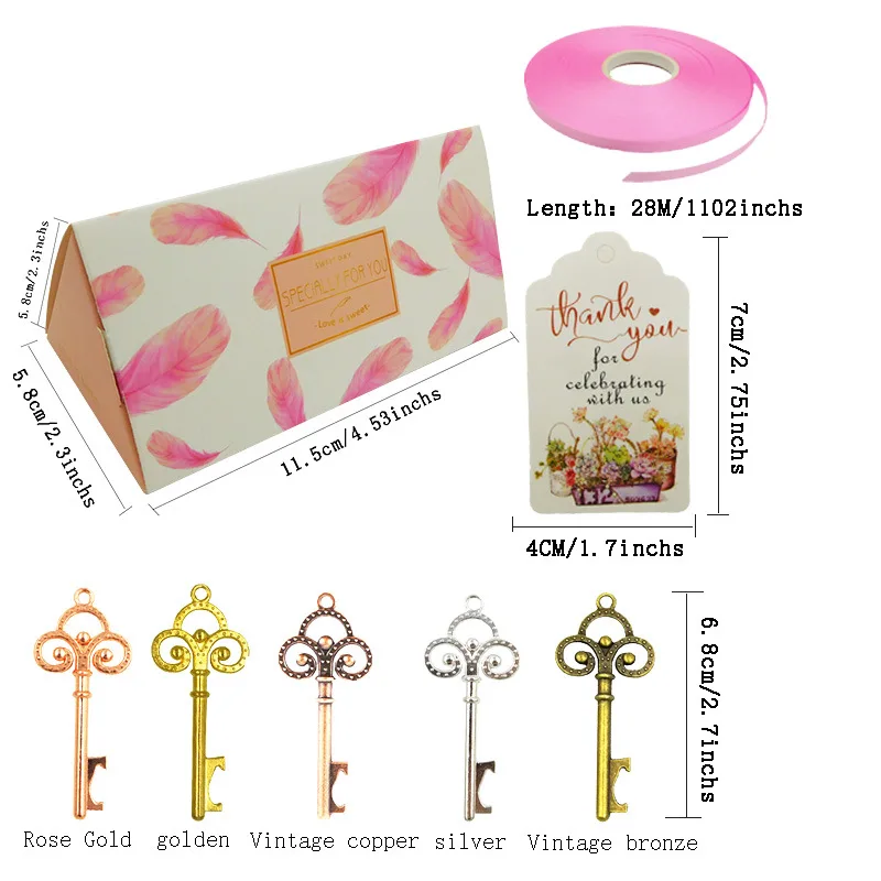 

10Pcs Candy Box with Key Bottle Opener Creative Gift Case Present Bag for Wedding Party