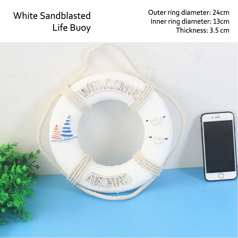 

Creative Mediterranean Style Life Buoy Wall Decoration As A Gift To Friends And Family 20CM 24CM 25CM 30CM Foam Hand-Drawn
