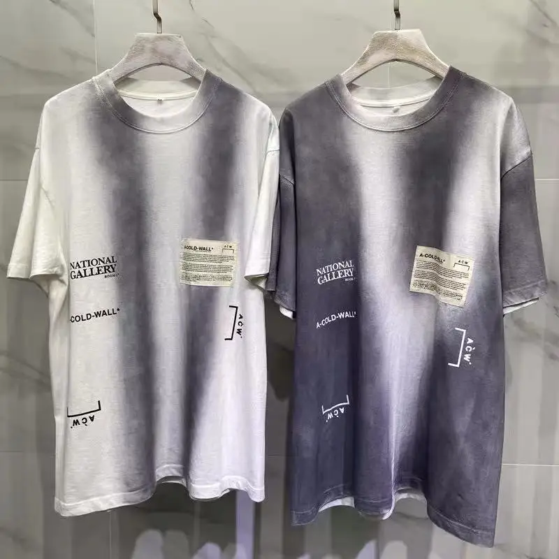 

New Arrival 2021 A-COLD-WALL* Industrial paint Tie Dye T-Shirt Men Women Casual Clothing Hip-Hop Geometric Pattern Print ACW Top