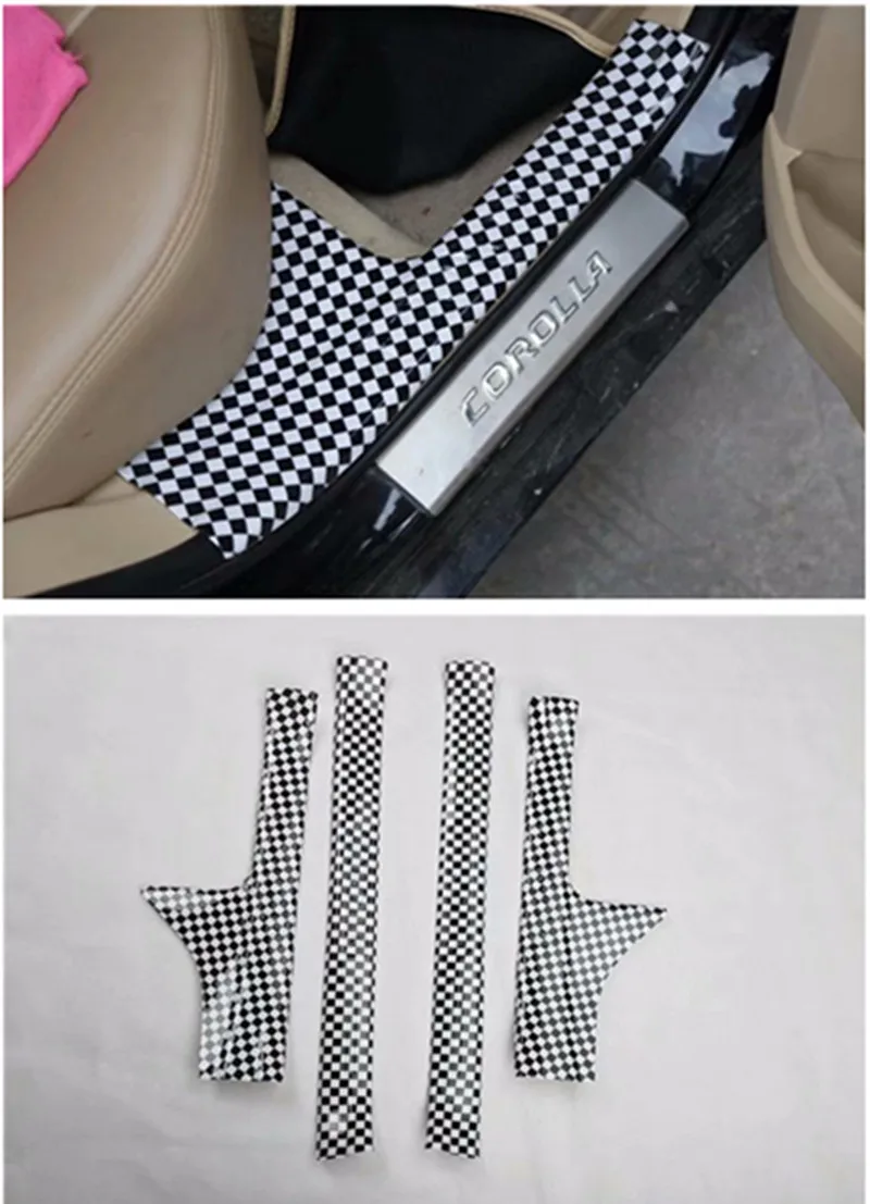 

4 шт./лот ABS автомобильные наклейки Стайлинг порога Накладка педаль для 2014-2017 Toyota corolla