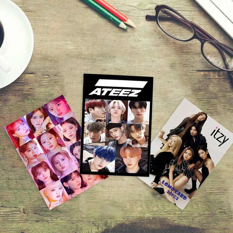 30 шт./кор. Kpop ATEEZ Astro SEVENTEEN IZONE ITZY Фотокарта Lomo Card фотографические карты Поклонники