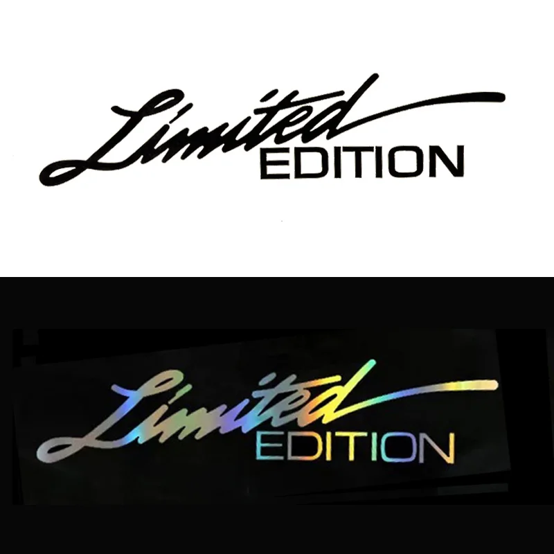 

Car Laser Stickers LIMITED EDITION English Letter Car Front Decoration Reflective Decal Auto Styling Sticker