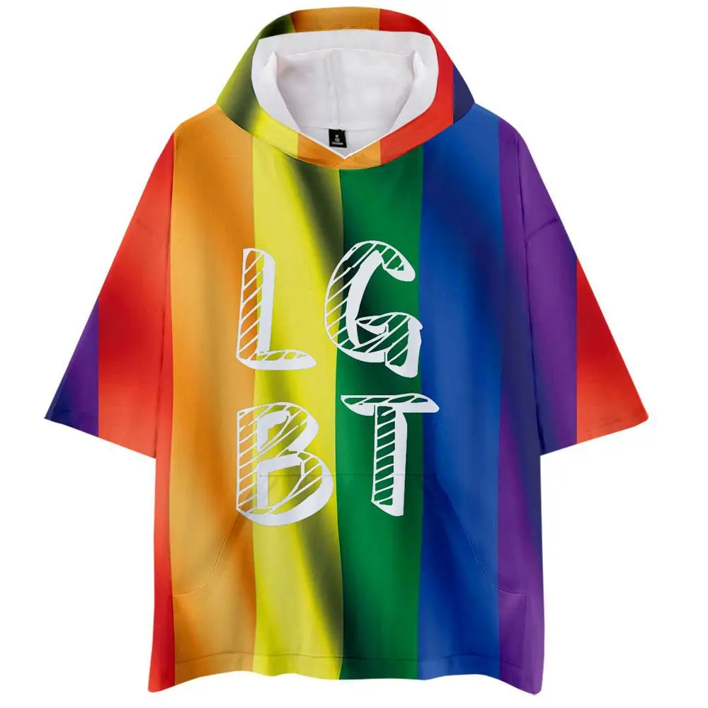 Футболка с капюшоном и принтом ЛГБТ флага 3D для мужчин женщин смешная футболка