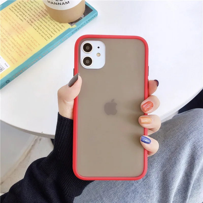 Цветной полупрозрачный матовый чехол для iPhone 11 pro 6 6s 6plus 7 8 Plus X XS Чехлы для MAX XR Мягкий ТПУ силиконовый задний пластиковый чехол - Цвет: 2