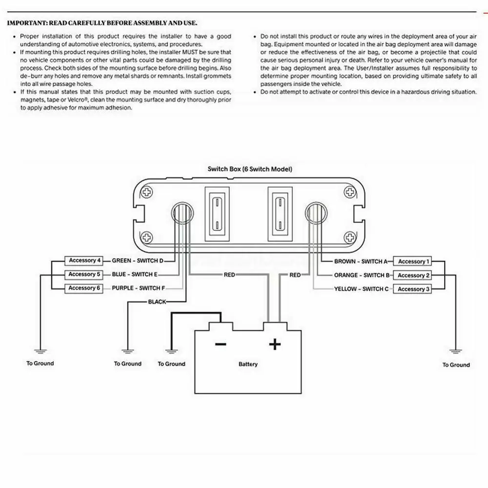 Панель переключателя с 6 кнопками контроллер коробки для грузовиков JEEP