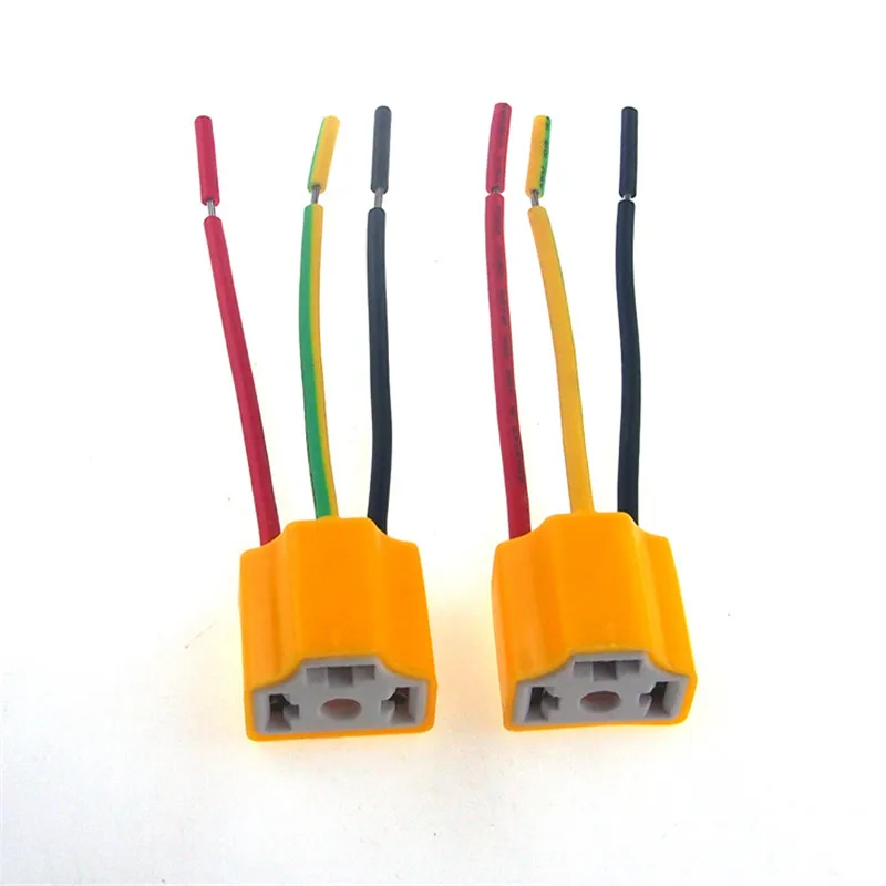 2pcs Car H4 Headlight Ceramic Bulb Holder Auto HID LED Halogen Socket Lamp Holders 9003 hb2 Connector Plug Wire | Автомобили и