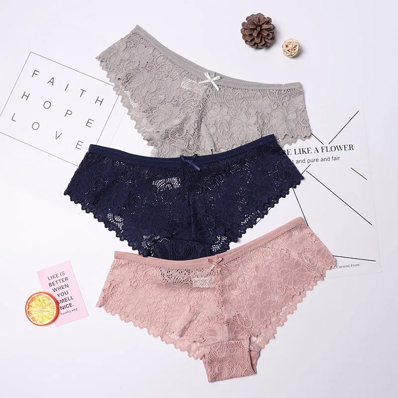 style 26 Сексуальные кружевные трусики, женское модное уютное нижнее белье, соблазнительные Красивые трусы, высокое качество, хлопок, низкая талия, милое женское нижнее белье, 3 шт - Цвет: style 26
