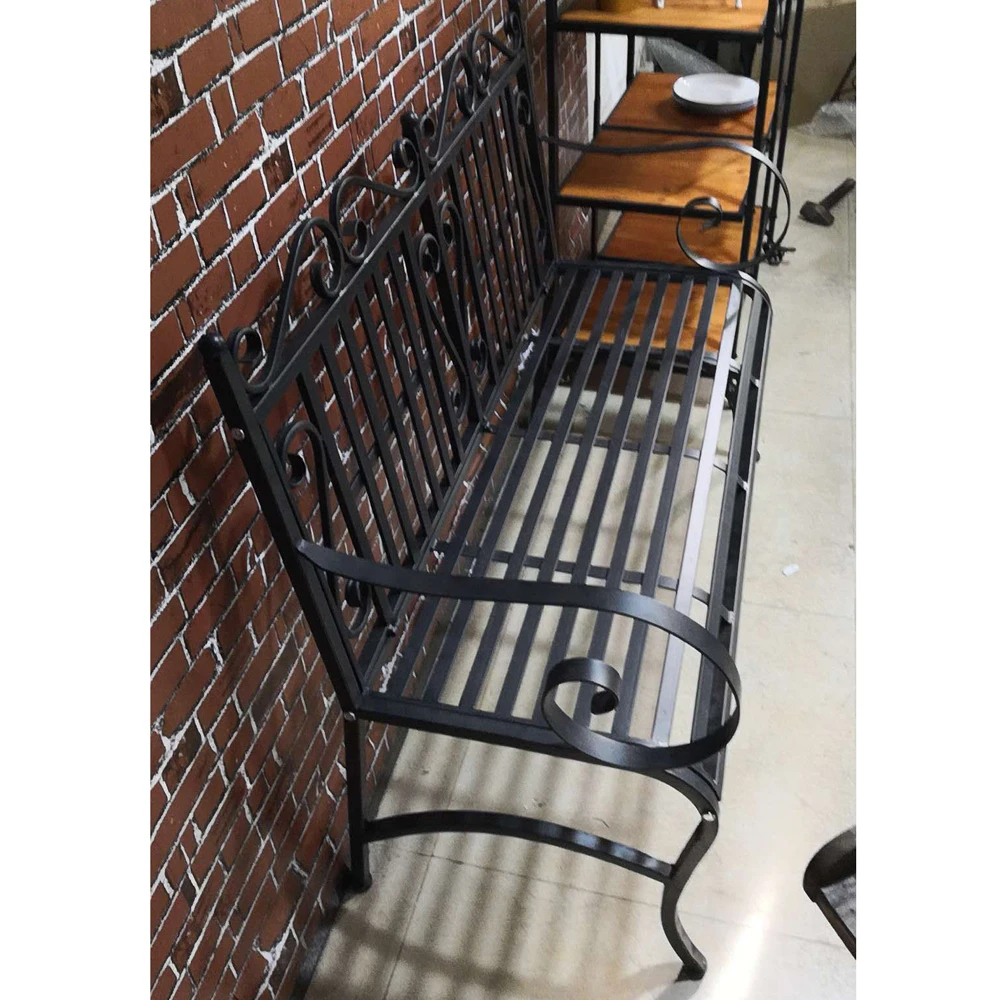 2-местная конструкция для внутреннего дворика-черная уличная садовая