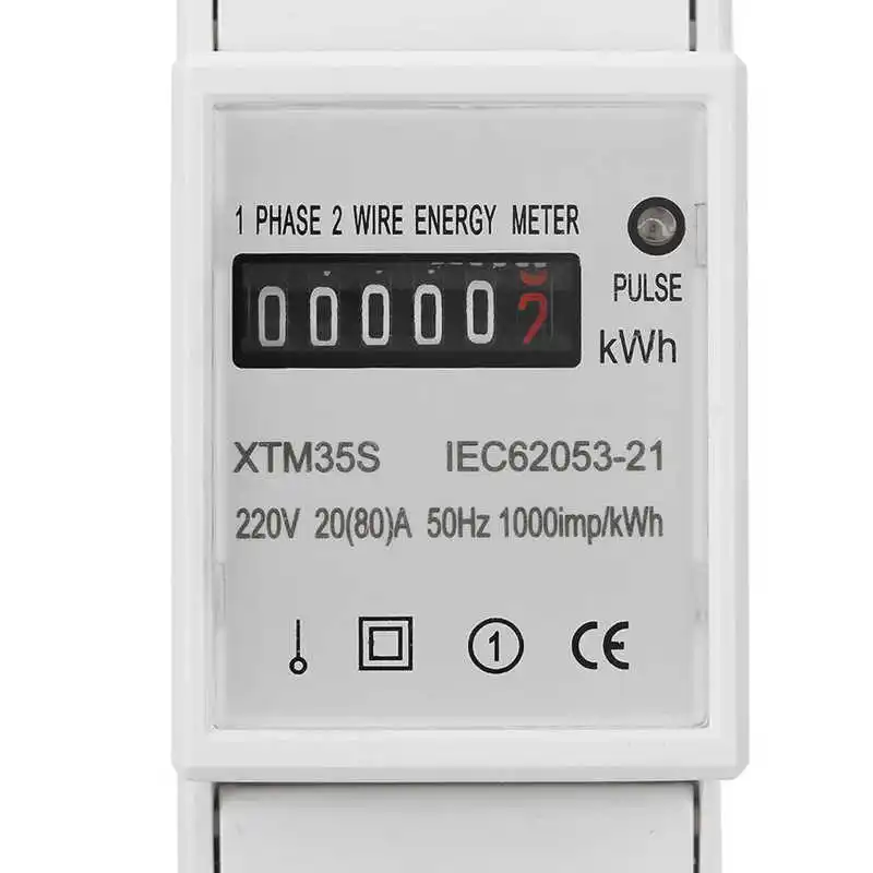 

Electric Meter 220V Digital 1 phase 2 Wire 2P DIN Rail Electric Meter Electronic KWh Meter(20(80)A) Digital Wattmeter