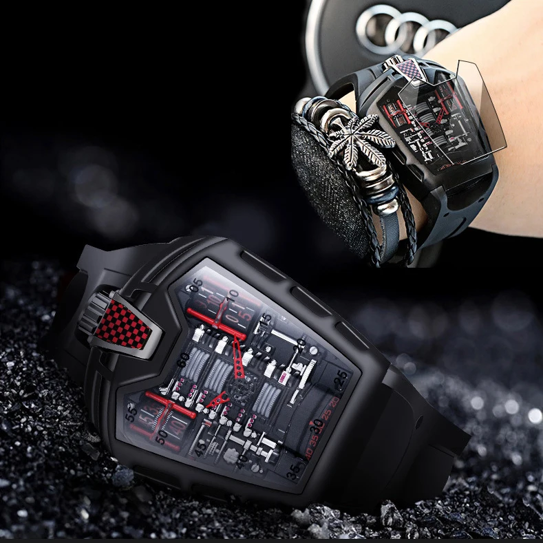 Оригинальные мужские классические кварцевые часы гоночные спортивные наручные