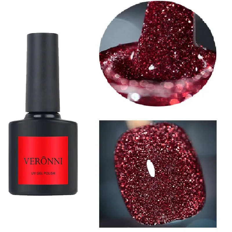 

Glitter Nail Gel Polish Set Silver Sequins Soak Off UV Nail Varnish Varnish Semi Permanent Gel DIY Nail Art Polish TSLM1