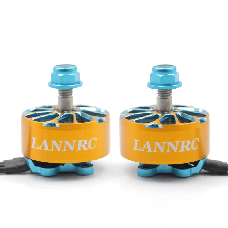 

LANNRC 2207.5 1750KV 1950KV 2550KV 3-6S Lipo Brushless Motor Hydrogen peroxide Orange and Blue for RC FPV 5inch Through Drones