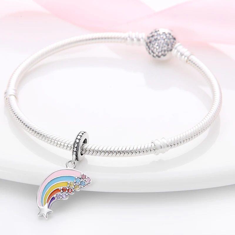 100% Настоящее Стерлинговое Серебро 925 пробы Love Key Charm Fit оригинальный браслет Pandora