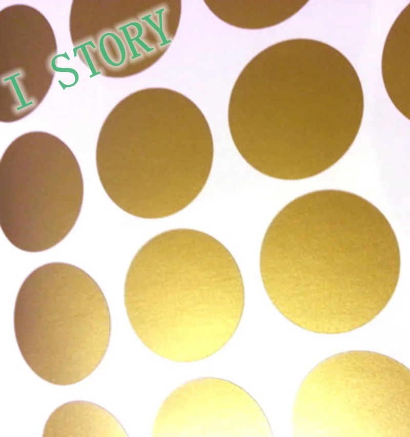 

High-end Asian Gold Material Golden Dot Art Wall Stickers Living Room Bedroom Children's Room Personalized Decorative Stickers
