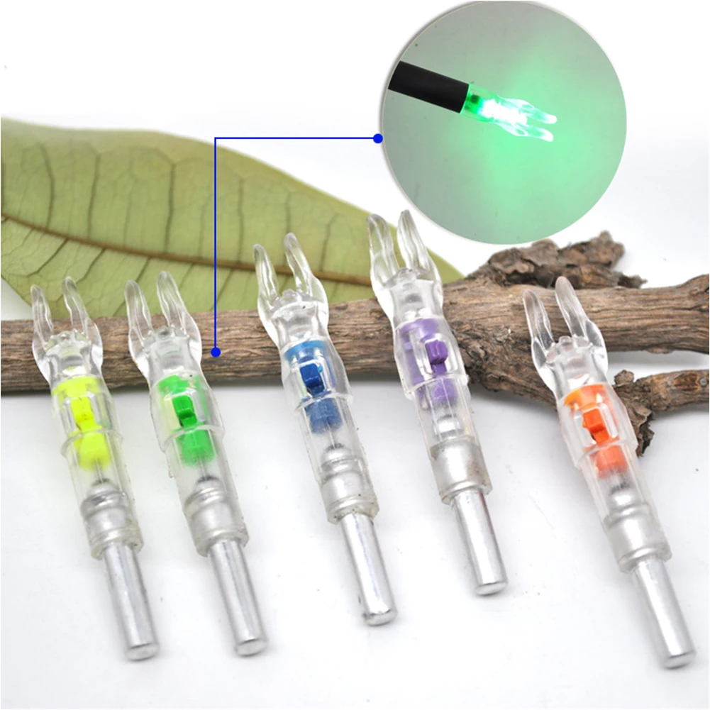 

6pcs Tail Fit Plastic Automatically Super Bright Outdoor Hunting Nock Accessories LED Lighted Luminous Shaft