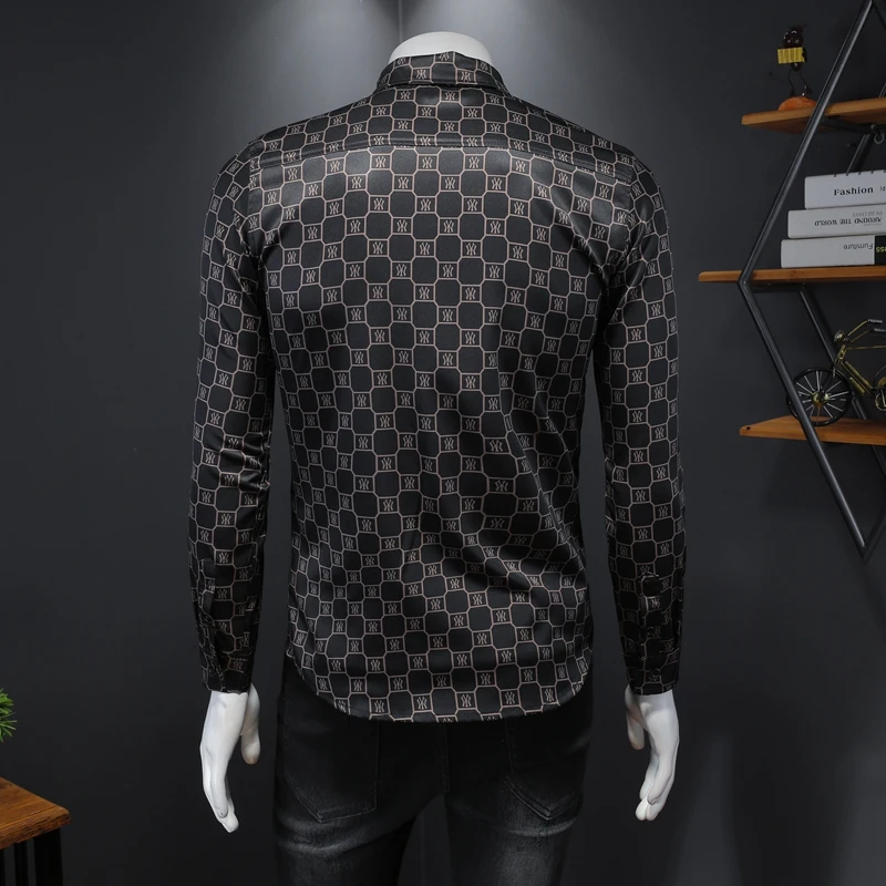 

Designers Brand Great Classic Plaid Men's shirt New Arrivals Men's clothing Long Sleeve Shirts for Men Dresses S029