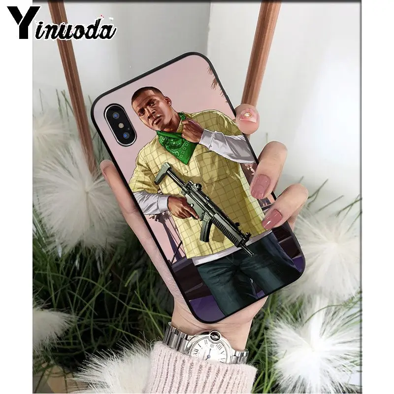 Yinuoda rockstar gta 5 Grand Theft Auto TPU Soft Silicone Phone Case Cover for iPhone 8 7 6 6S Plus 5 5S SE XR X XS MAX