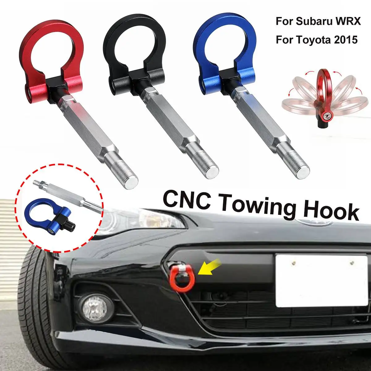 

Car Racing Trailer Track Racing CNC Tow Hook Car Towing Bars For Subaru WRX STI BRZ For Toyota 2015 Aluminum