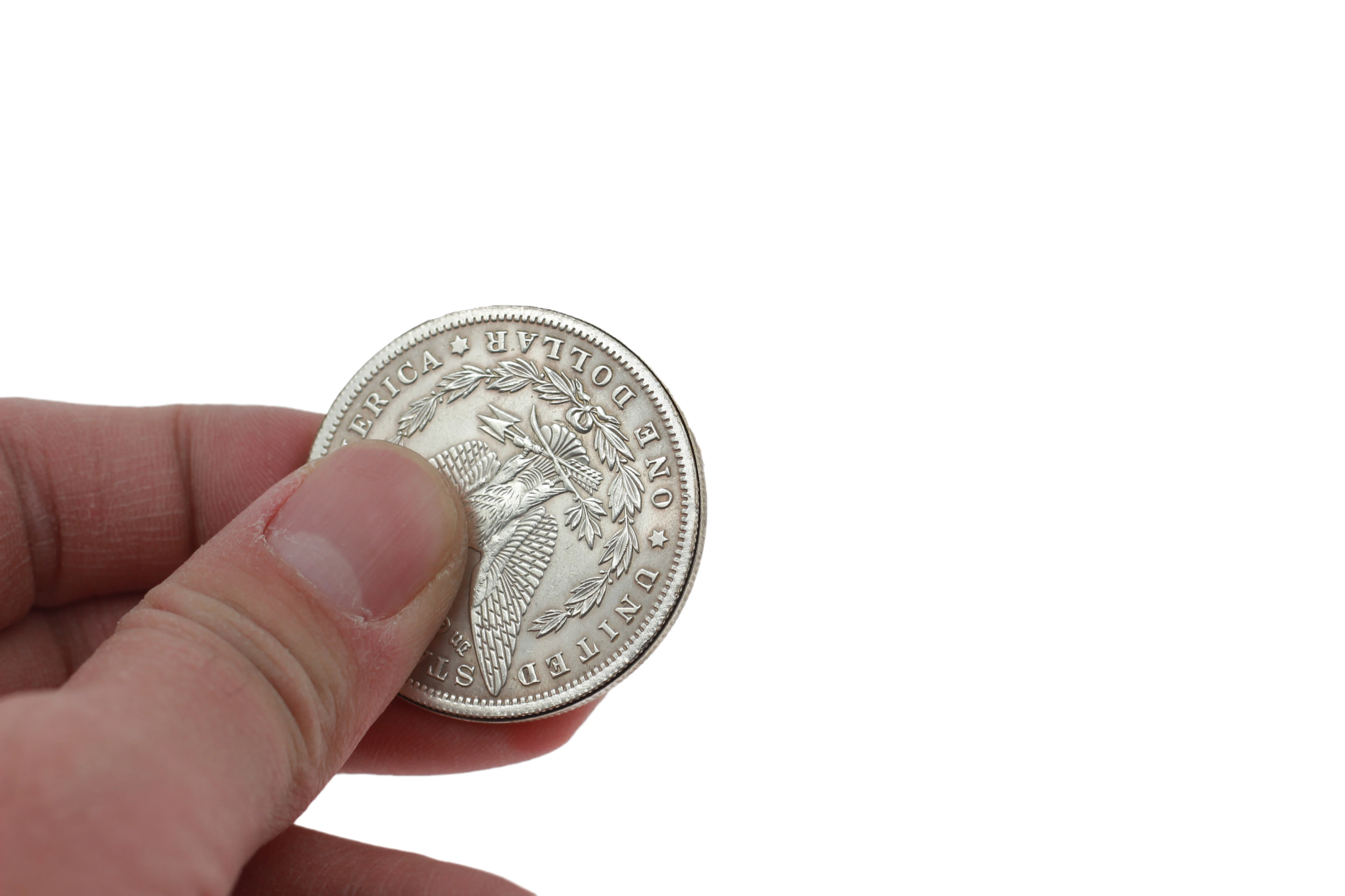 Triad Coins (Morgan Gimmick) волшебные трюки Производят замену трех монет Magia крупным планом