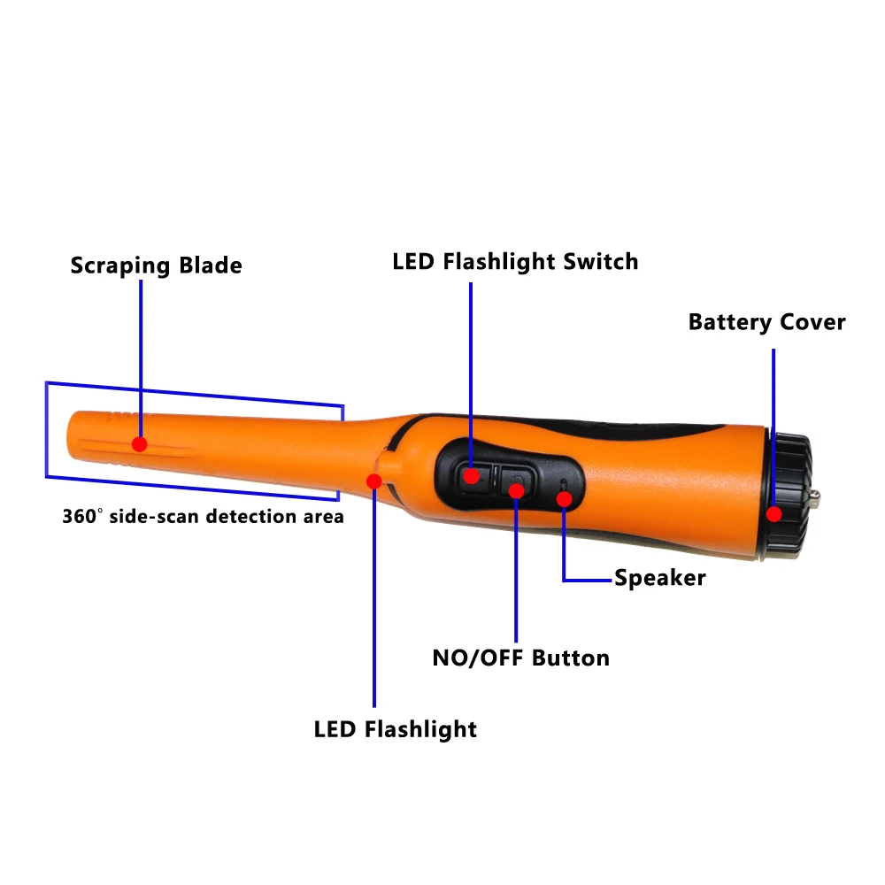 Ручной металлоискатель pinpointer портативный водонепроницаемый GP pointer светодиодный