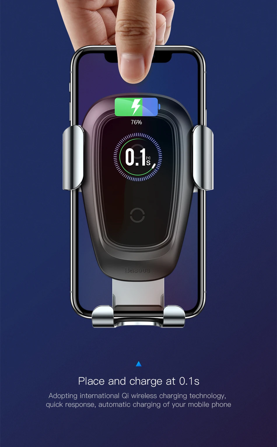 BASEUS Автоматическая Гравитация Qi Беспроводное Автомобильное зарядное устройство крепление для IPhone 11 XS XR X 8 10 Вт Быстрая зарядка держатель телефона для samsung S10 S9