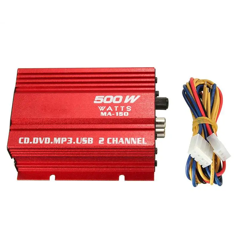 Мини Hi Fi 12V 500W 2 канала стерео усилитель звука для автомобиля Усилитель аудио