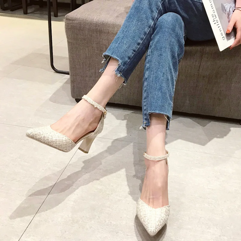 Новинка 2020 года Модные туфли на высоком каблуке с красной подошвой Офисные