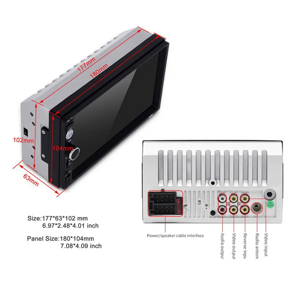 Автомобильный радиоприемник HD " сенсорный экран стерео USB Bluetooth 12 В 2 Din FM ISO power Aux вход Авто MP5 плеер SD USB дропшиппинг