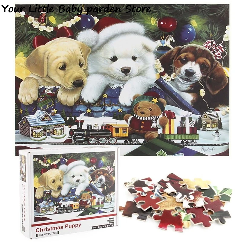 1000 шт. Pet головоломка Рождество щенок головоломки для детей и взрослых Детские