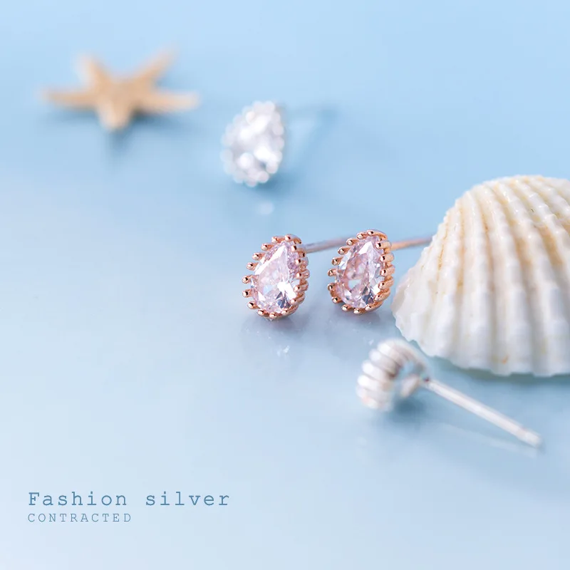 Горячая серьга гвоздик капля серьги для женщин кубического циркония