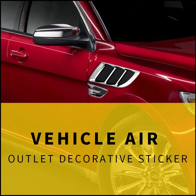 

Black 1 Pair Universal Car Sticker ABS Decorative Air Flow Intake Bonnet Vent Cover Hood