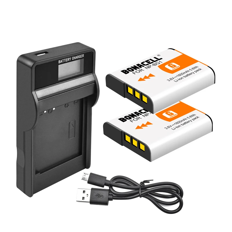 Аккумулятор и зарядное устройство с ЖК дисплеем для Sony NPBG1 NP BG1 NPFG1 Cyber Shot FG1 W150 W220 DSC