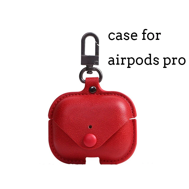 Роскошный мягкий чехол для Apple Airpods, аксессуары, роскошный кожаный чехол для AirPods 2 pro, наушники 3, черный чехол с брелоком - Цвет: Red for airpdos pro