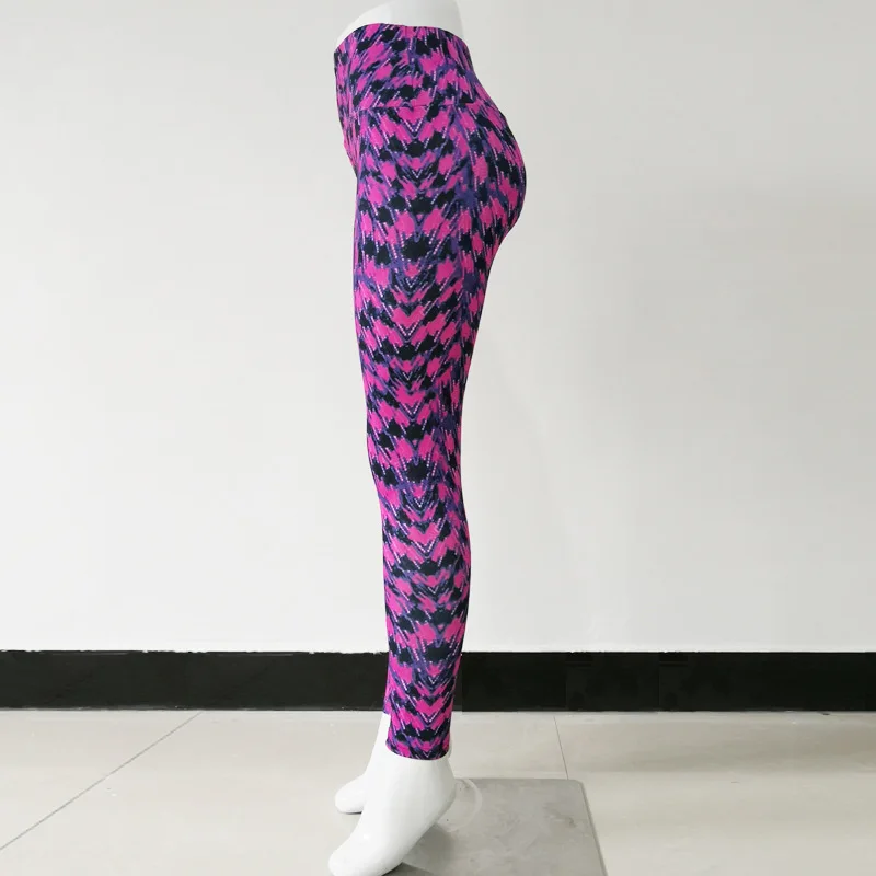 Цифровой абстрактный принт эластичные леггинсы с высокой талией облегающие
