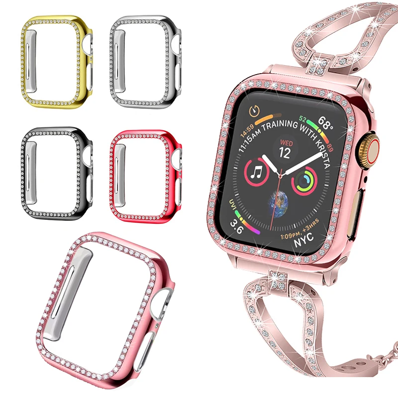 

Diamond Bumper Protective Case for Apple Watch Cover Series 6 SE 5 4 3 21 Clock for Iwatch 40mm 44mm Watch Accessories