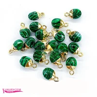 synthetic malachite stone spacer loose beads high quality 8x10mm faceted oval shape diy gem jewelry accessories 5pcs a4117