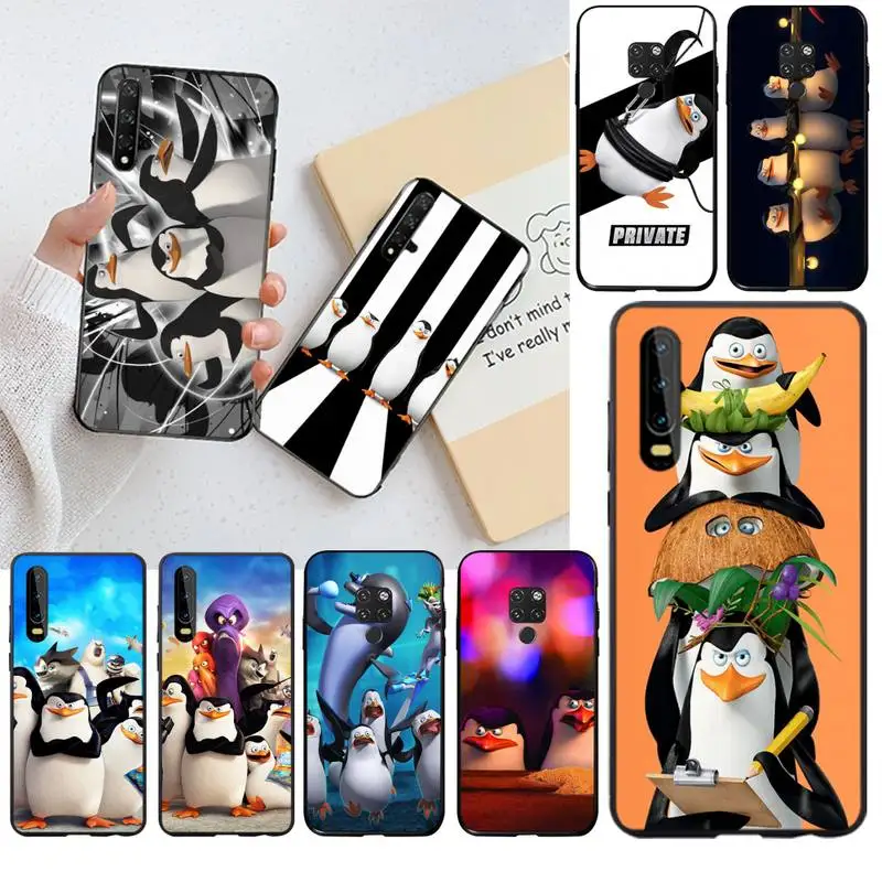 YJZFDYRM Пингвины мадагаскарского творчества чехол для телефона с принтом Huawei P40 P30 P20
