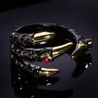 Винтаж дракон кольцо с когтями для Для женщин в стиле хип-хоп в стиле панк инкрустация Красный камень циркон Для женщин Праздничная бижутерия с кольцами подарок